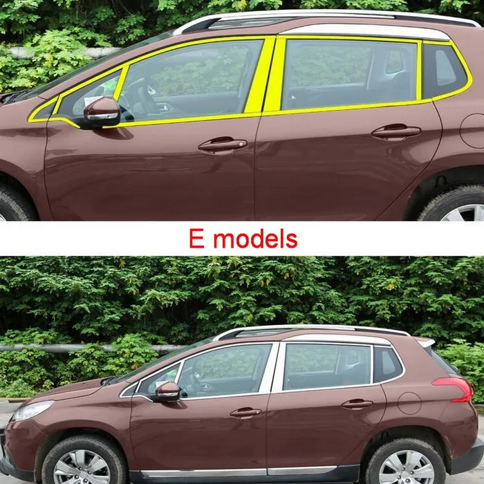 E modles 28 PCS Tonlinker 8-28 шт. DIY Автомобильный Стайлинг из нержавеющей стали дверной оконный светильник чехол наклейки для peugeot 2008 Аксессуары - Цвет: E modles 28 PCS