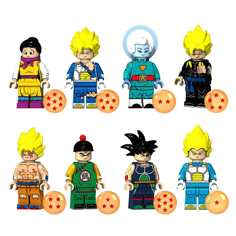 8 шт./лот Dragon Ball фигурка Z Son Goku Vegeta Master Roshi Krillin строительный блок брендовые фигурки Набор моделей игрушки для детей - Цвет: 8Pcs Block 14