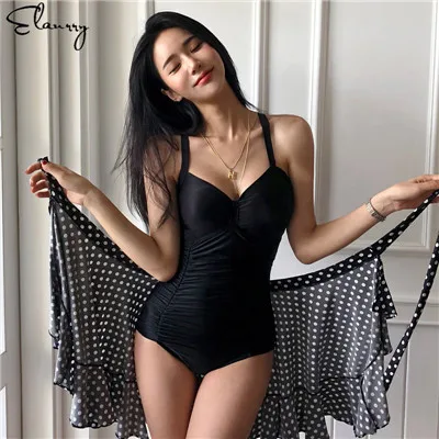 without skirt Цельный Однотонный женский купальник Монокини, женский купальный костюм De Bain Кружевное боди женский купальный костюм песочный пляжный купальник с юбкой - Цвет: without skirt