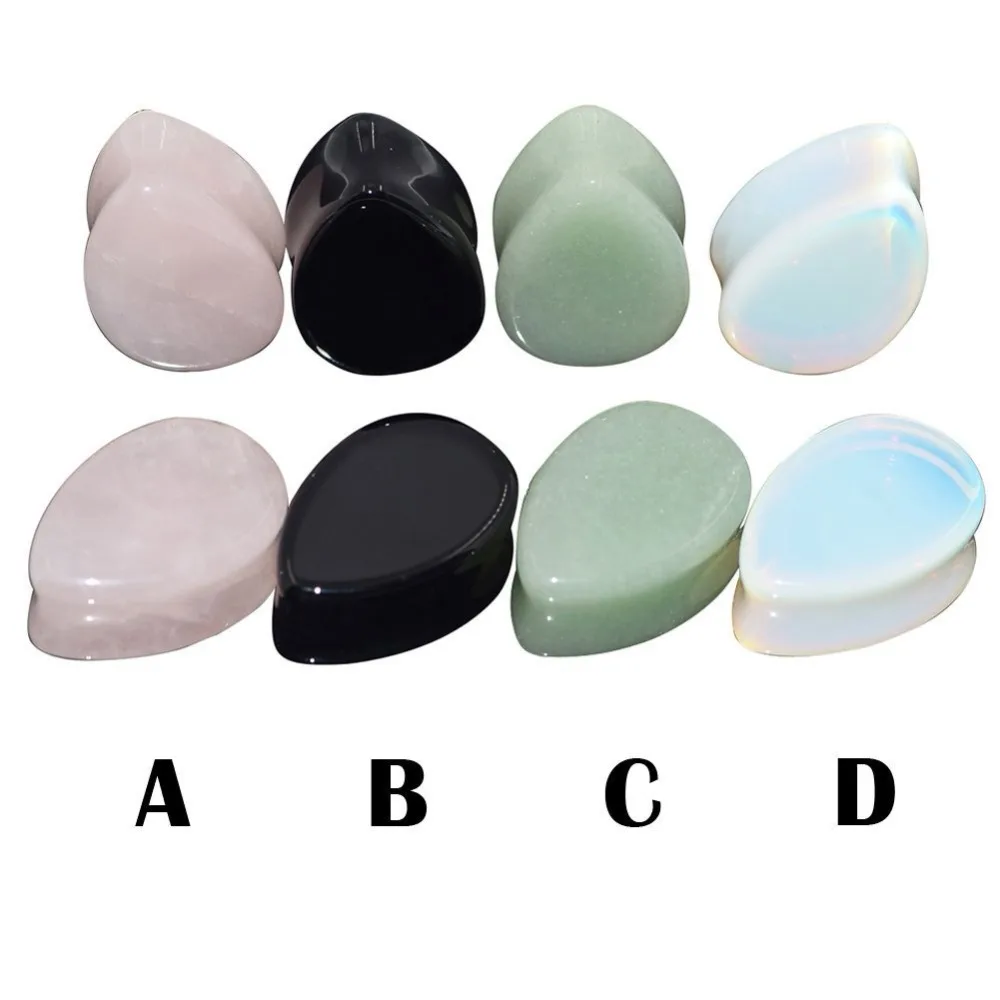 

MODRSA 1Piece Water Drop Natural Stone Ear Plugs and Tunnels Flesh Piercing Earring Gauges Ears Expanders Body Jewelry