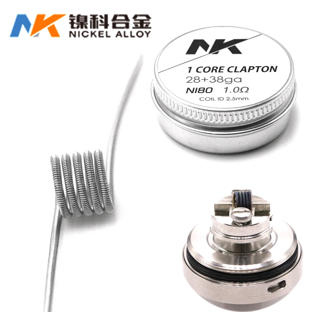 NK сверхтонкий MTL DIY Готовые катушки Ni80/A1/SS316L плавленый clapton для manta mtl RTA