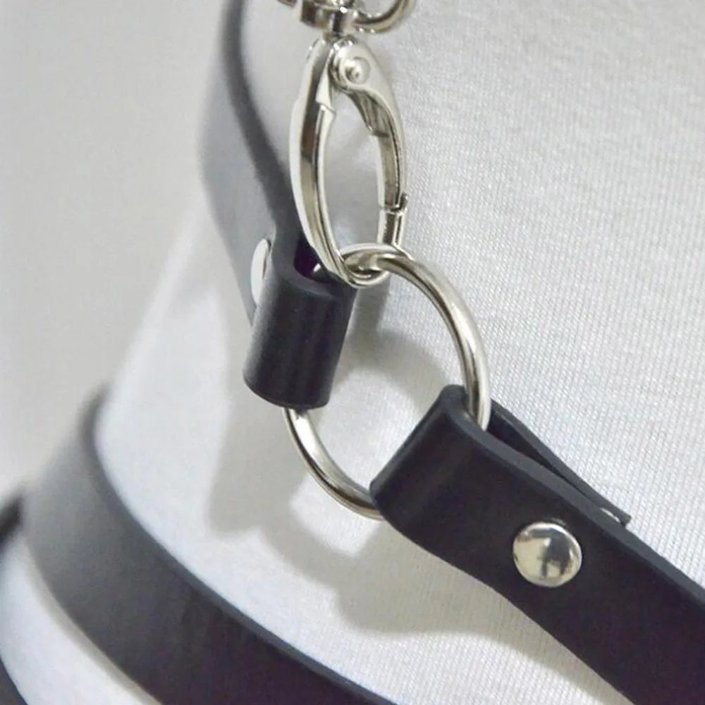 Черный ремень из искусственной кожи женские модные панк-рок хип-хоп Harajuku бондаж