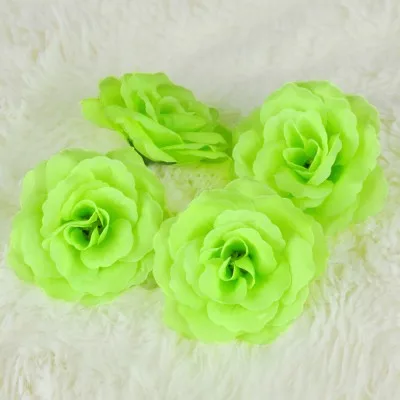 light green 100 шт., 7 см, китайский цветок из искусственного шелка с розами, вечерние цветы для свадьбы, настенный шар для поцелуя, домашний декор - Цвет: light green