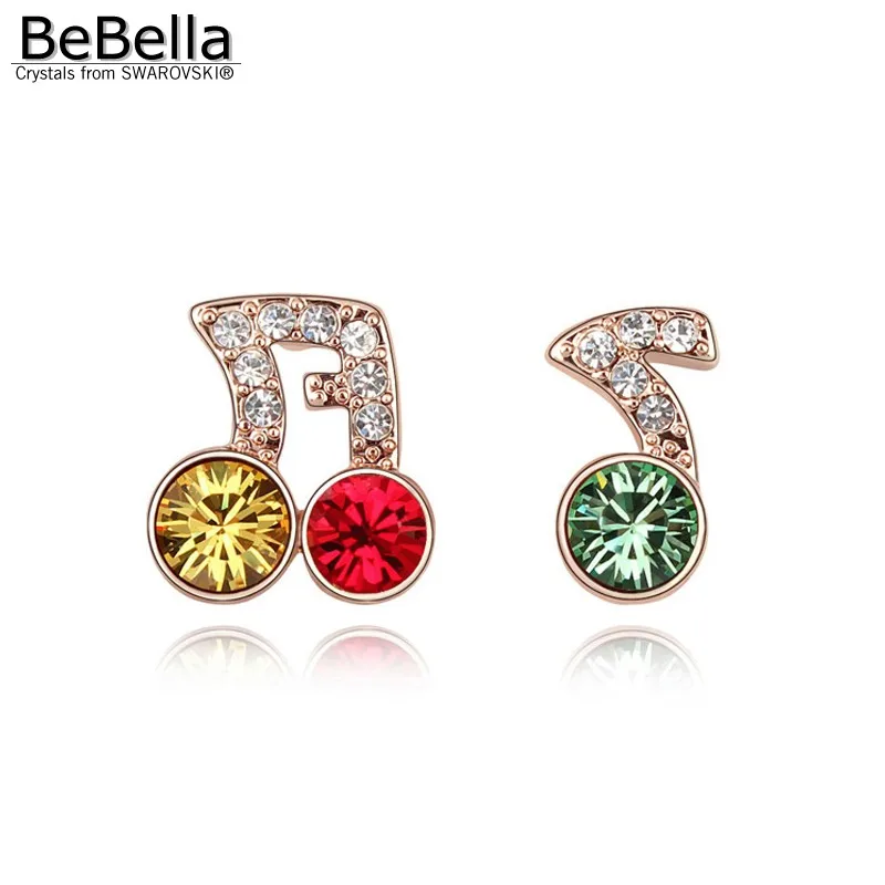BeBella stud сережки ноты изготовленный с элементами Swarovski|earrings stud|note earringsmusic note earrings |