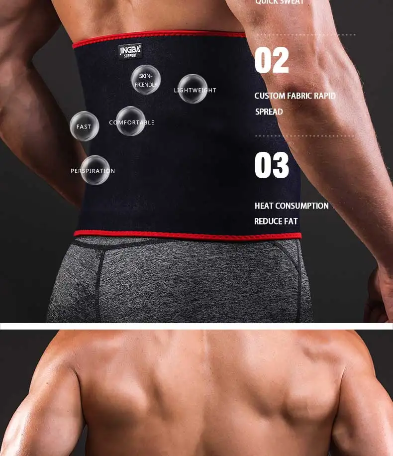JINGBA поддержка талии триммер Slim fit брюшный пояс для похудения запотевающий в области талии Профессиональный Регулируемый поддержка для поясницы и спины пояс фитнес оборудование