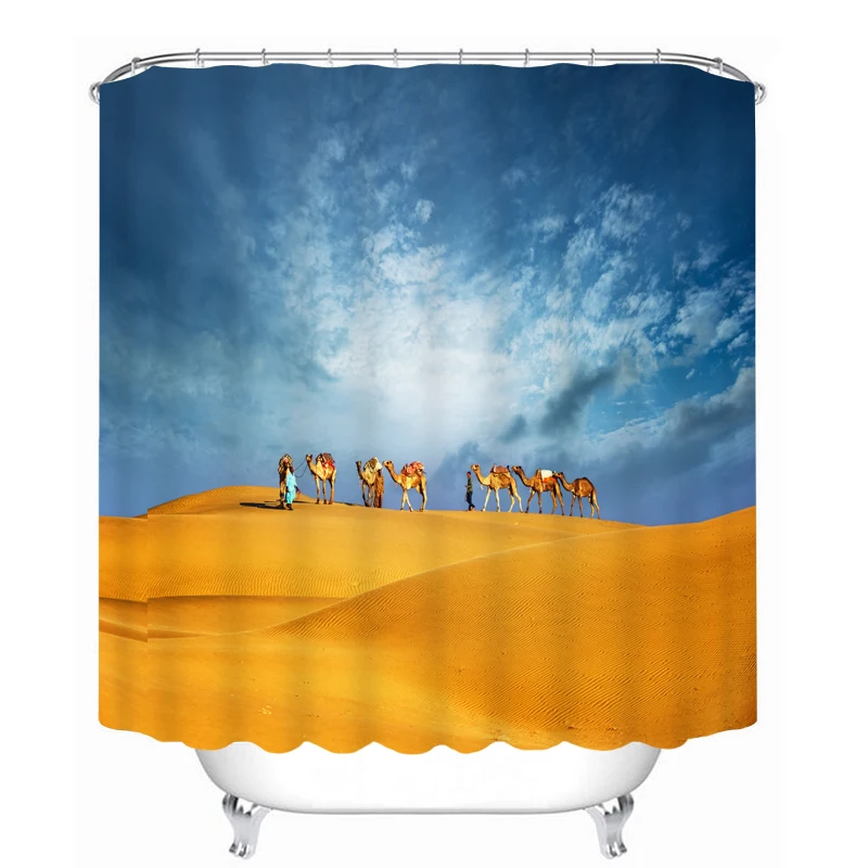 

MYRU 3D Print Waterproof Desert Shower Curtains Bath Products Bathroom Decor with Hooks
