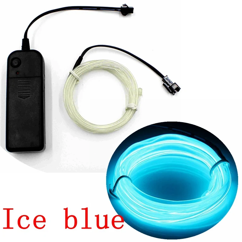 Ice Blue Автомобильная светодиодная лента неоновая лампа EL Wire 2-5 м гибкая веревка для вечерние украшения автомобиля светодиодные ленты EL Wire с контроллером для улицы - Испускаемый цвет: Ice Blue