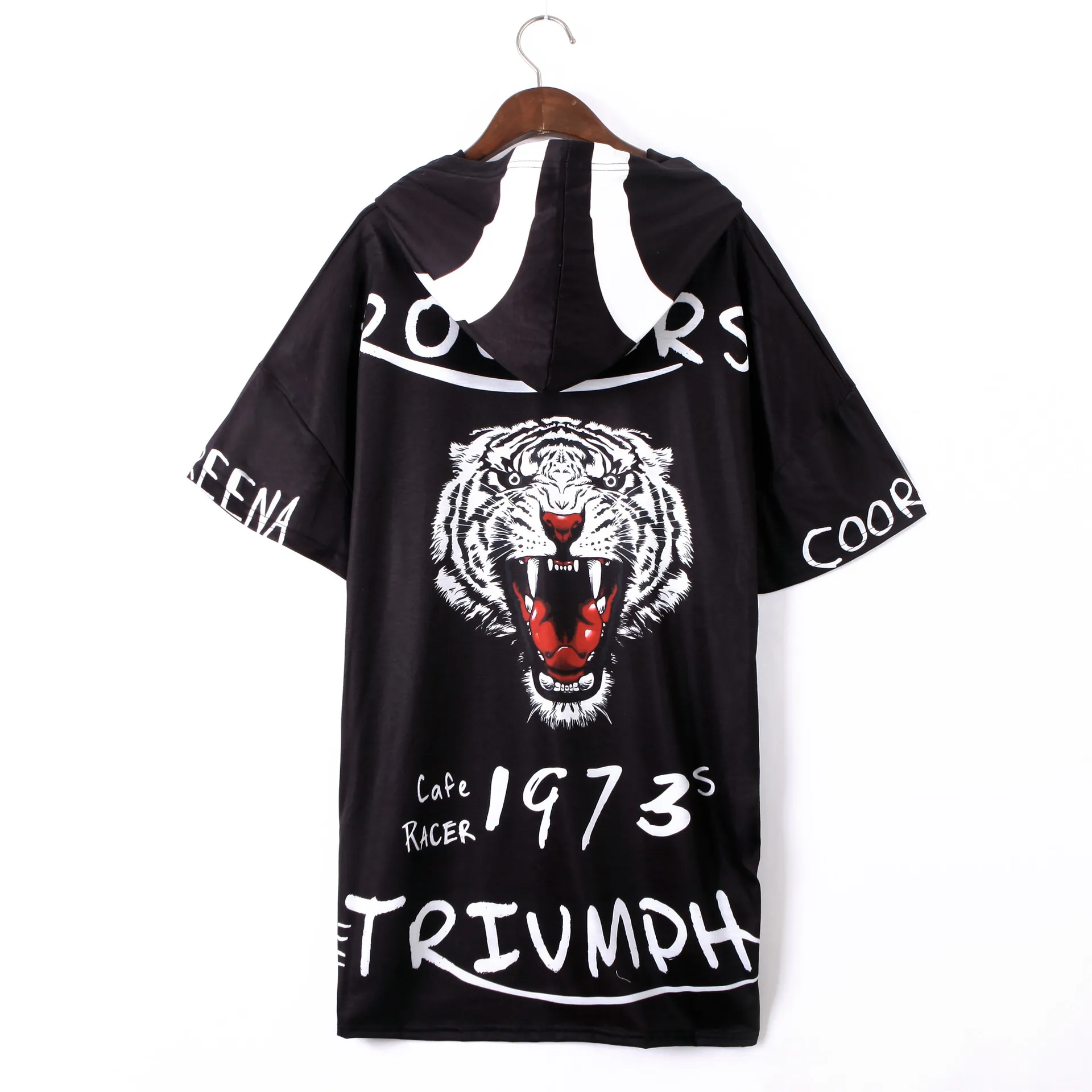 Женское платье с принтом тигра в стиле панк летнее короткими рукавами модные