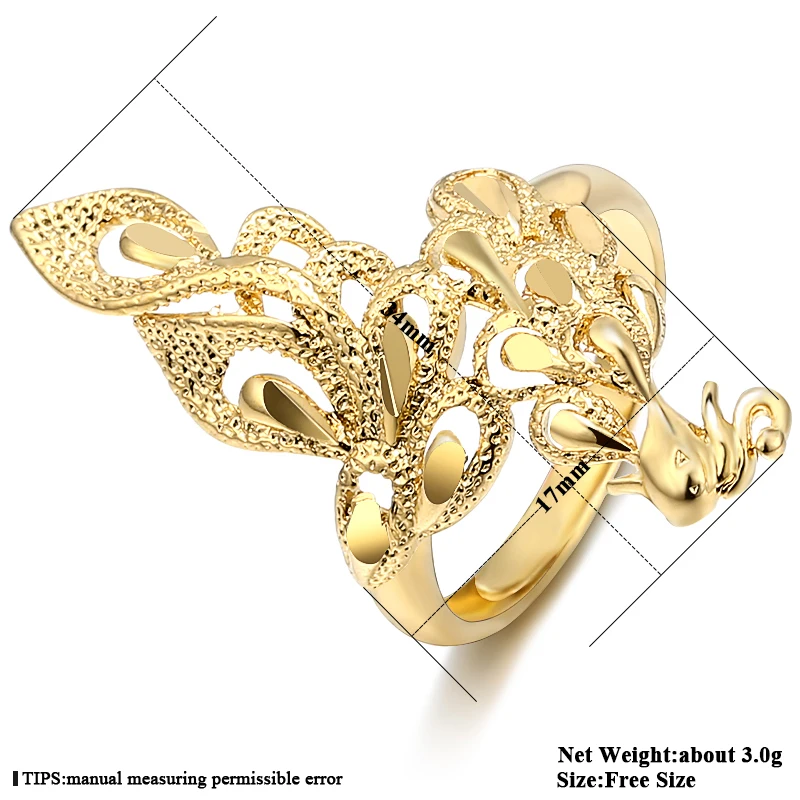 Элегантное кольцо с Фениксом для женщин золотого цвета обручальное свадебное