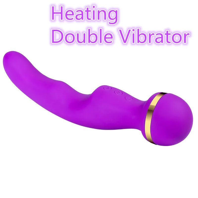 Двойной Водонепроницаемый Силиконовый G-Spot Multi-Speed Отопление Магия А. В. Жезл