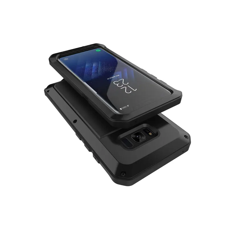 AKASO Heavy Duty Metal Phone Case Shockproof Cover + tempe glass For Samsung S9 PLUS S5 S6 edge S7 S8 S8plus Note 8 case |