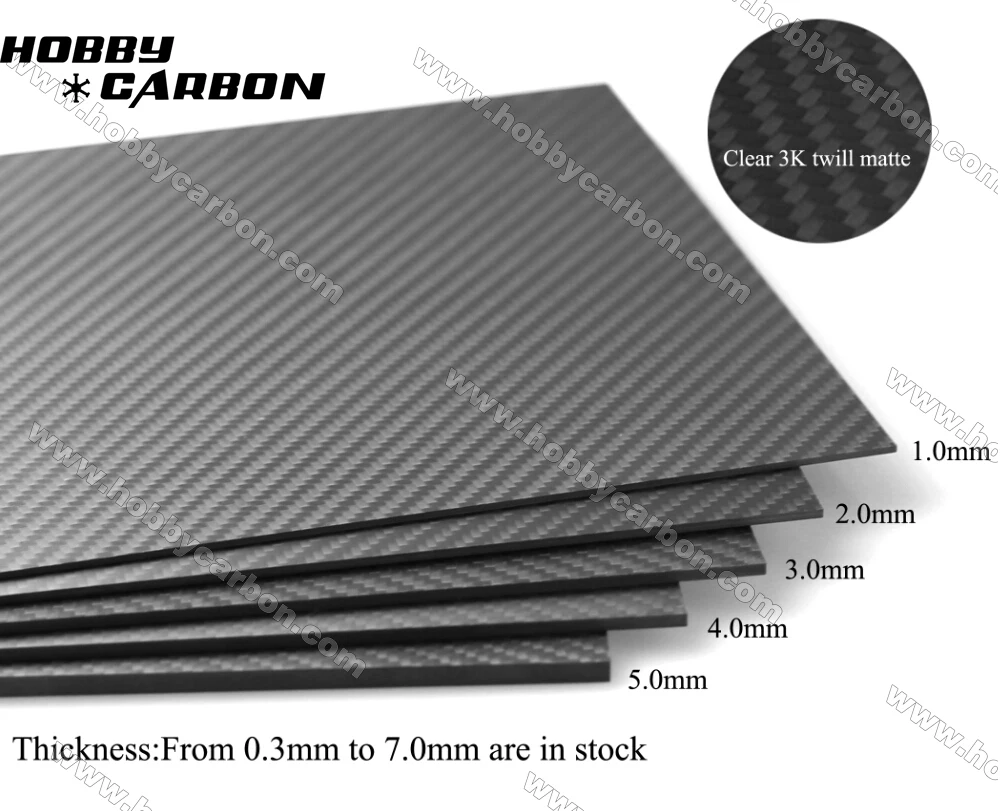 HOBBY CARBON 4.0X400X500mm 2 шт./упак. 400x500 twill matte 4 0mm Surface 3K 100% full Carbon Fiber Plate | Игрушки и хобби
