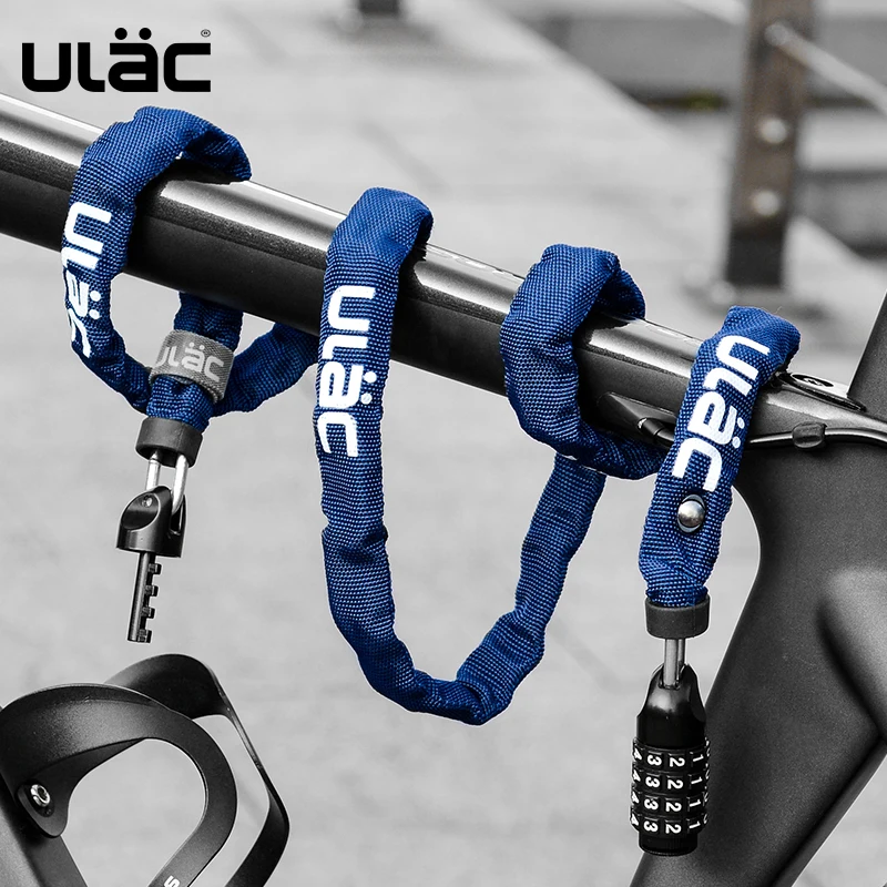 ULAC Bicycle Lock MTB Road Bike Chain Anti-theft Password Lock Ultra-light Portable Studry Lock Safety Stable Bike Accessories