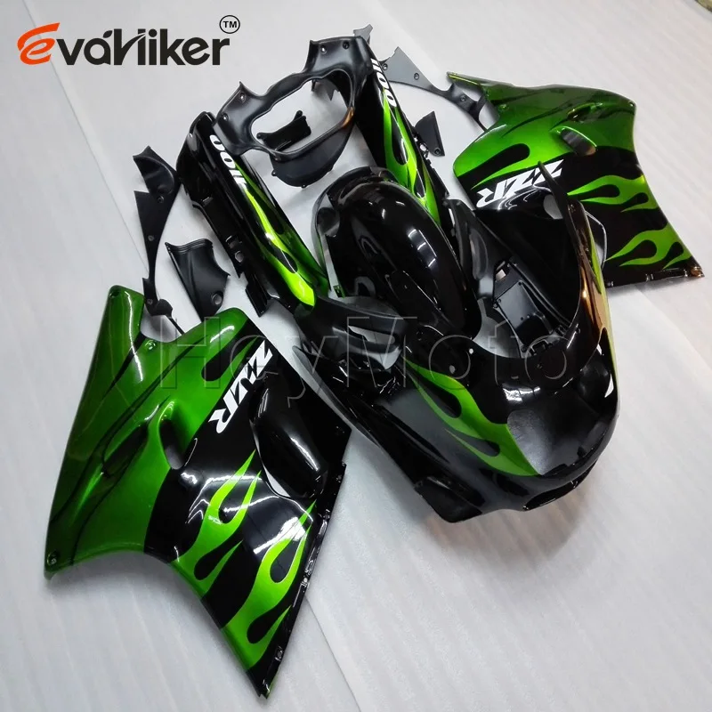 ABS обтекатель для ZX11R 1990 1991 1992 1993 1994 1995 1996 1997 1998 1999 2000 2001 зеленый пламя средства