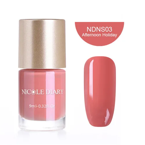 NICOLE DIARY 9ml Nail Polish Series Varnish Polish Quick Dry Eco-friendly Nail Art Lacquer 6 Colors - Цвет: NDNS03