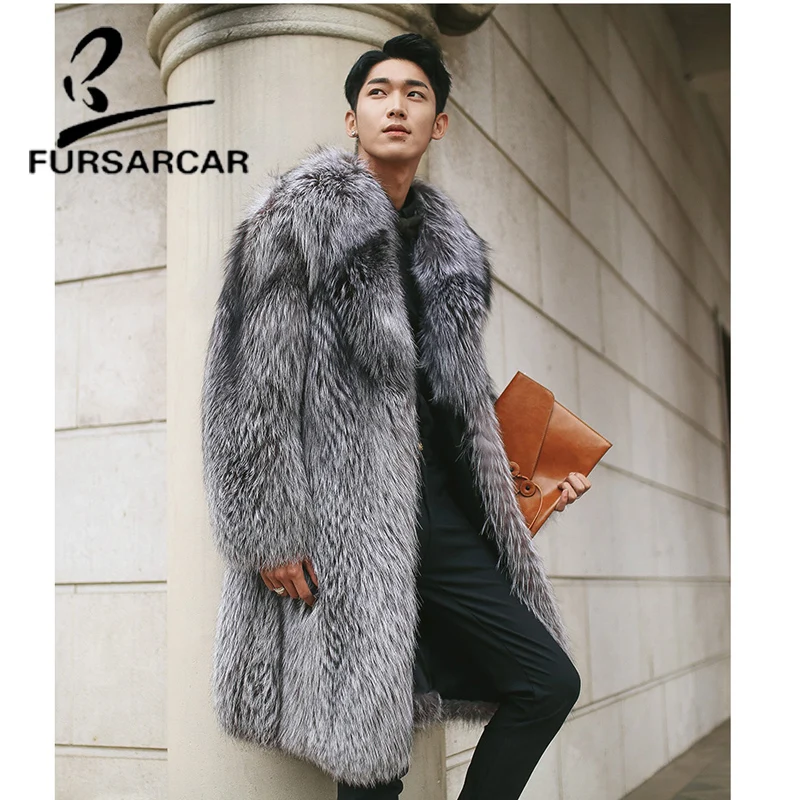 Новинка 2021 модное пальто FURSARCAR из натурального меха для мужчин зимняя длинная