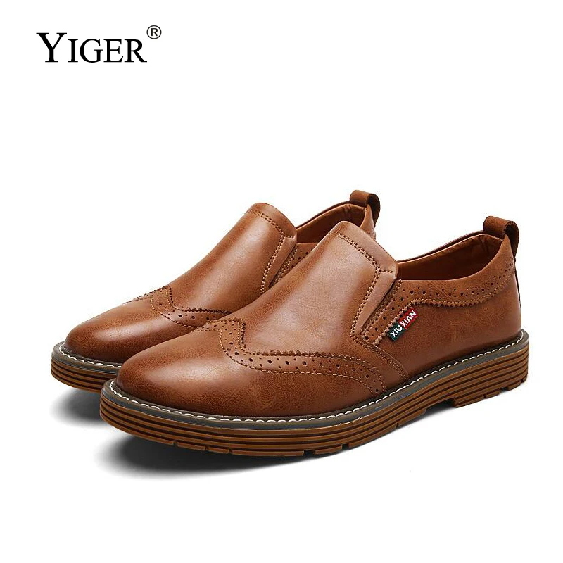 YIGER/Новинка Мужские модельные туфли мужская повседневная кожаная обувь дышащая