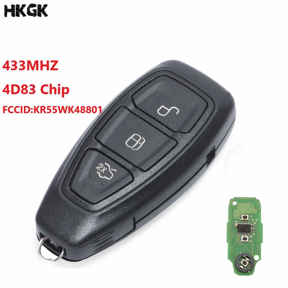 3-кнопочный смарт-ключ для автомобиля без ключа 433 МГц с чипом 4D83 Ford Focus C-Max Mondeo Kuga