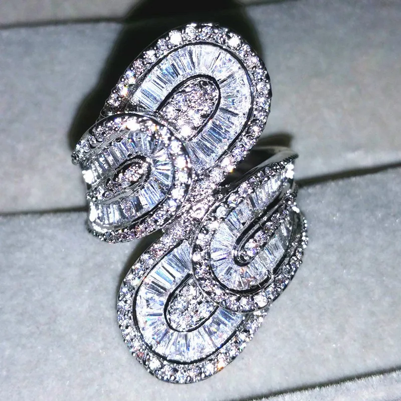 

Ювелирное изделие ручной работы с крестиком и цветком, кольцо из стерлингового серебра 925 пробы Sona 5A с циркониевым камнем, обручальное кольц...