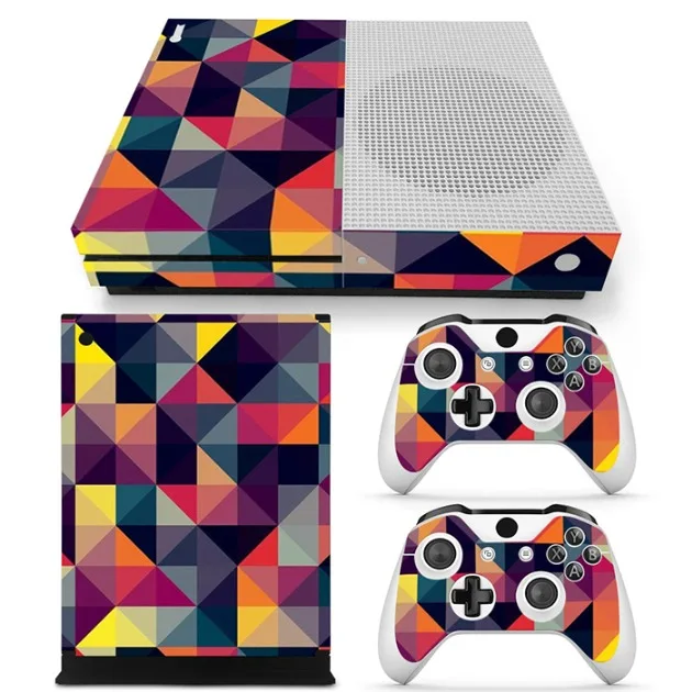 Красочные Съемный Виниловые наклейки кожи для Xbox One S консоли+ 2 шт. контроллер Cover всего тела