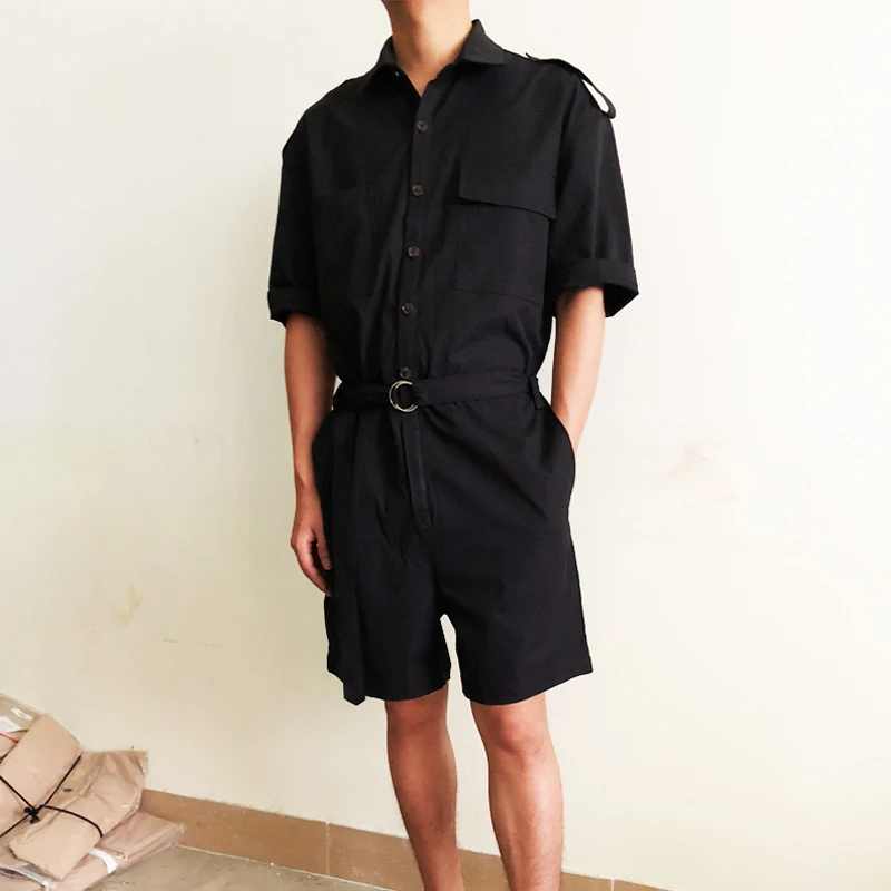 Японские рабочие шорты брендовый Мужской Ретро комбинезон свободного покроя с