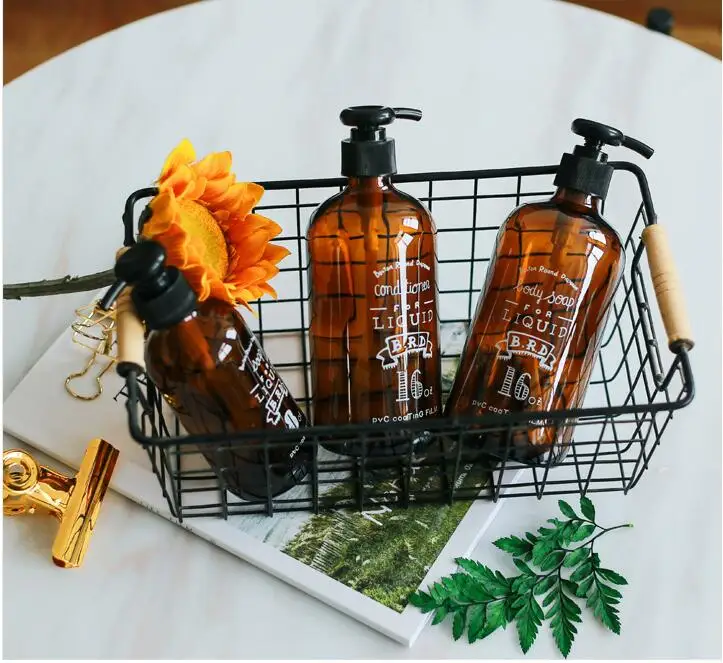 Дозатор для мыла в нордическом стиле стеклянный диспенсер шампуня и