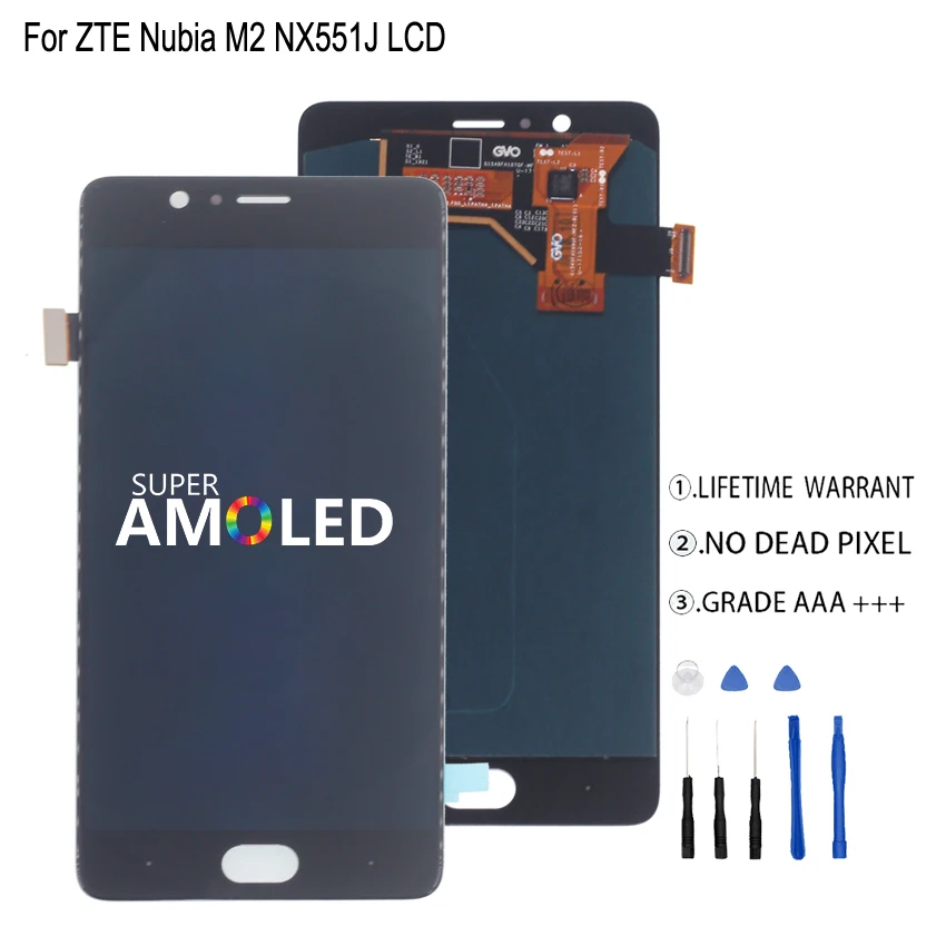 Amoled для ZTE Nubia M2 NX551J ЖК дисплей сенсорный экран дигитайзер в сборе детали телефона