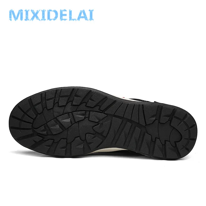 MIXIDELAI/ Модные мужские зимние ботинки; теплые ботинки; плюшевые ботильоны; зимняя рабочая обувь; повседневные мужские зимние ботинки; размеры 39-48