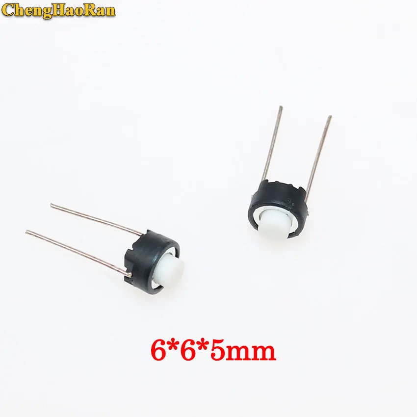 

ChengHaoRan 1pcs Touch switch button 6*6*5mm DIP 6X6X5 mm Tactile Tact Push Button Micro Switch Momentary for A-L-P-S white