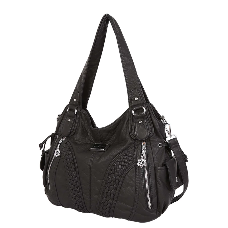 Angelkiss Для женщин Top handle Satchel Сумки Сумка Tote из стираной кожи Кошельки Сумка