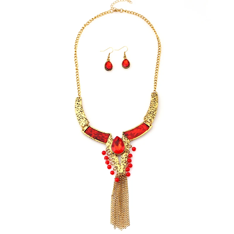 2017 модный винтажный ошейник чокер Длинные ожерелья с кристаллами богемный Макси