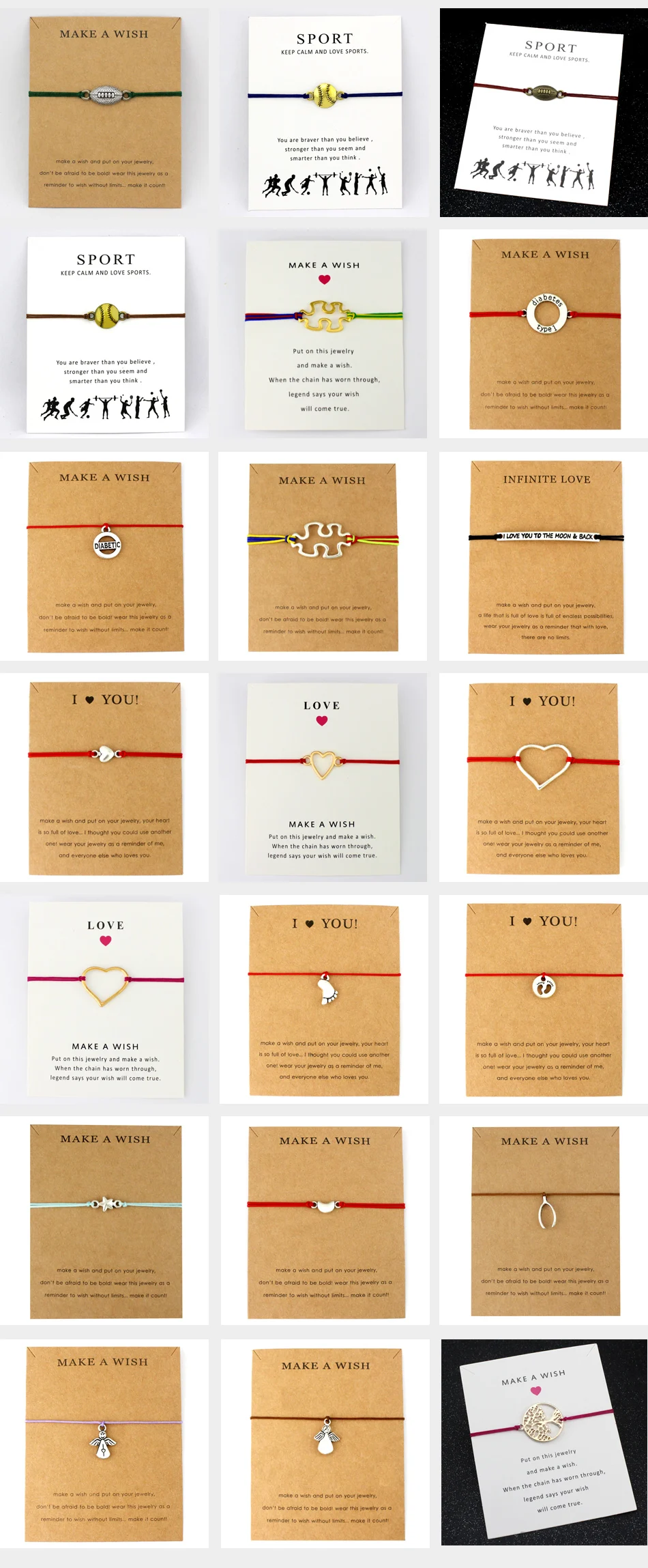 Бесконечность Крылья Ангела желание регулируемые браслеты дерево Мир Тай Чи