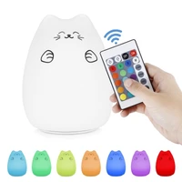children night light cute droper sensitive tap control light multi color soft baby kids led lamp silicone usb rechargeable