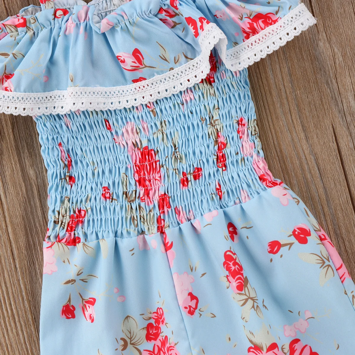 Детский комбинезон на лямках с цветочным рисунком для маленьких девочек