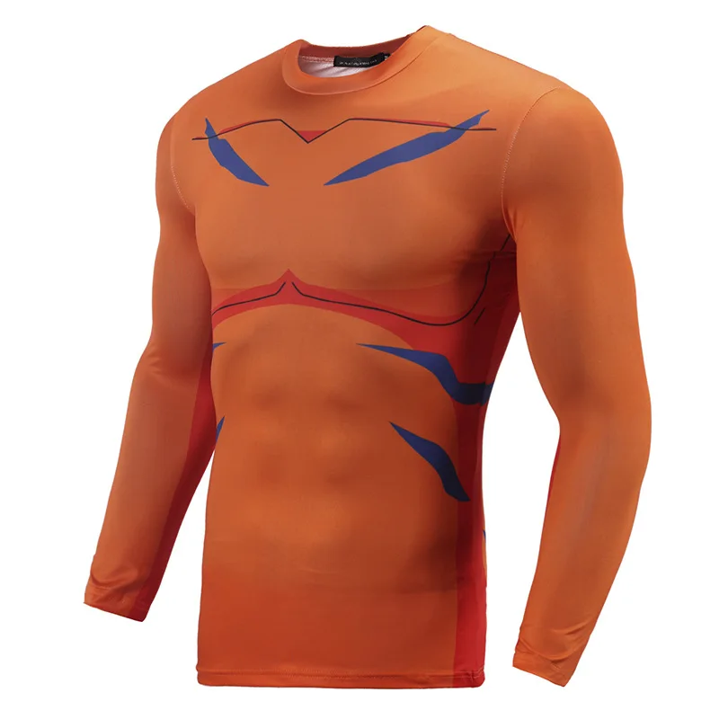 Футболка мужская компрессионная с длинным рукавом топ 3D принтом японского аниме