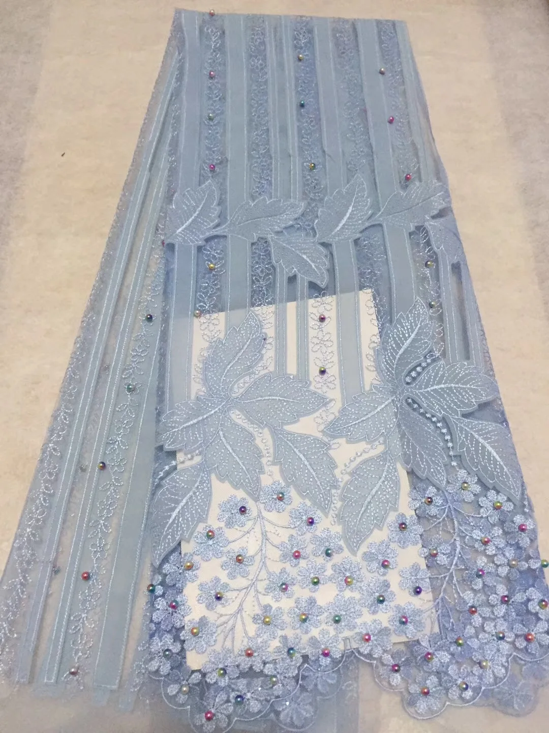 

White beaded tulle cord lace fabric 2018 high quality african lace fabrics for wedding dresses nigerian lace fabric black CD2104