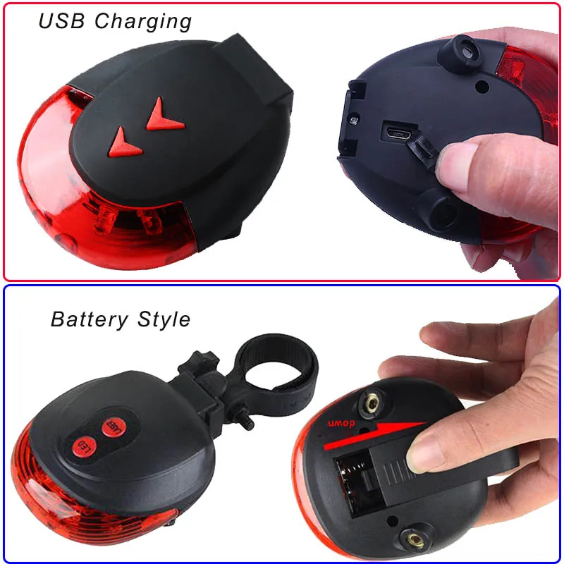 Лазерный светильник велосипед светодиодный лазерный Велоспорт USB s вспышка
