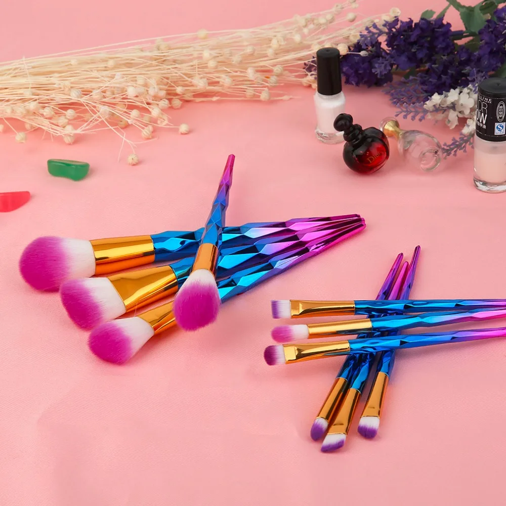 

10pcs/lot Multifunctional High Quality Diamond Makeup Brushes Set Kits Spiral Handle Make up Brush Tools Foundation Brush Hot df