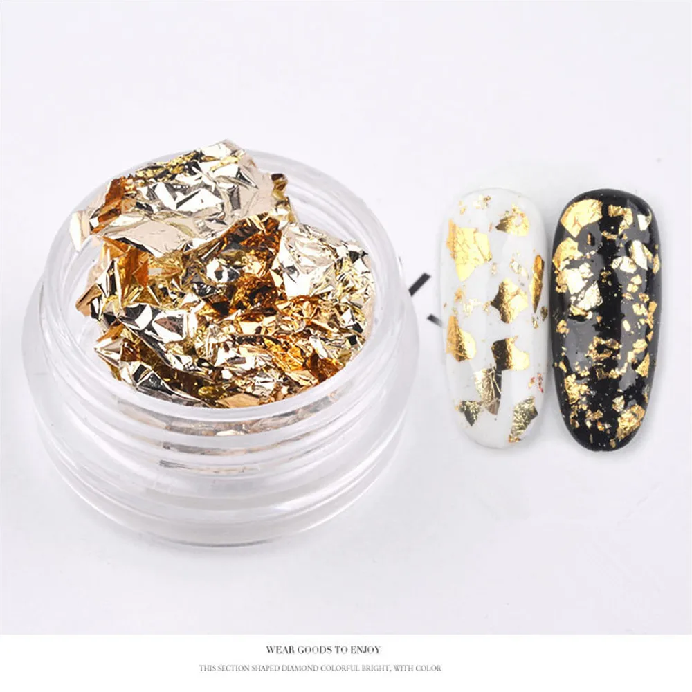 

Nail Art Colorful Glitter Aluminum Foils 3D Flake Sticker UV Gel Polish Paillette Full Cover Laser DIY Manicure Tools Decoration