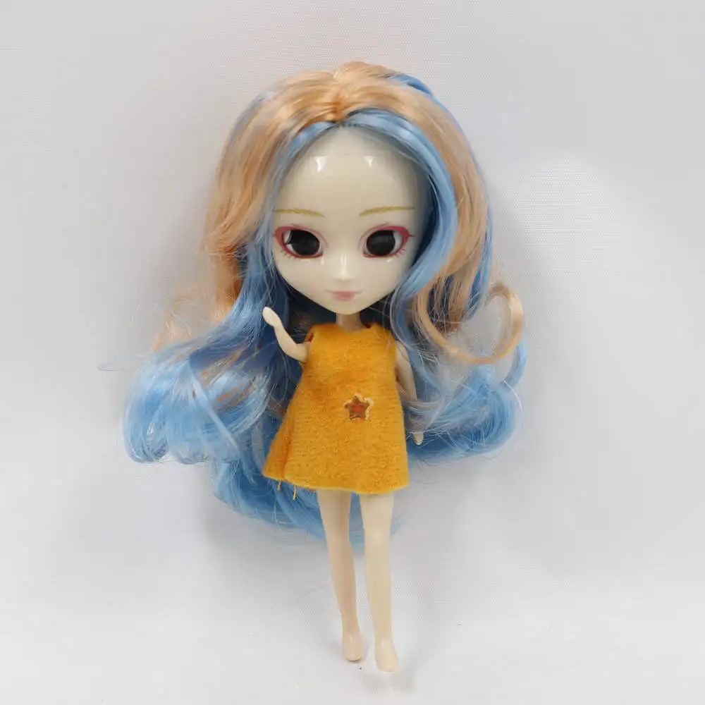 Темно-синий Мини кукла Pullip 11 см, как BJD кукла различные цвета волос прическа одежда случайный - Цвет: Темно-синий