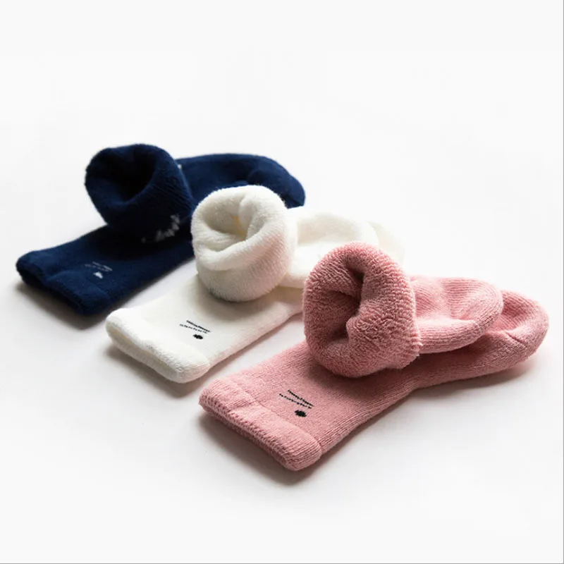 3 пар/лот осенне зимние носки махровые хлопковые теплые детские для