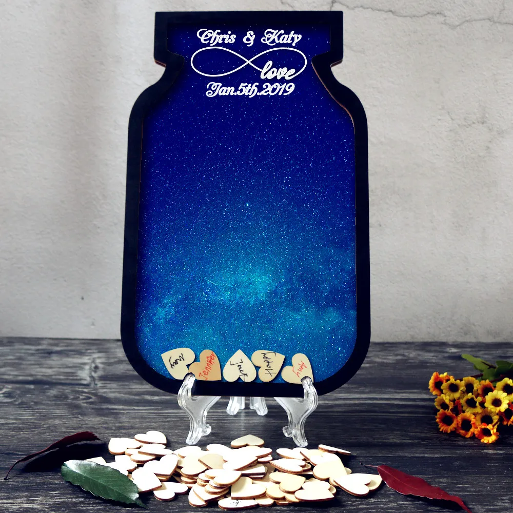 Персонализированный гость книга Mason Jar деревенский Свадебный Гость Альтернатива