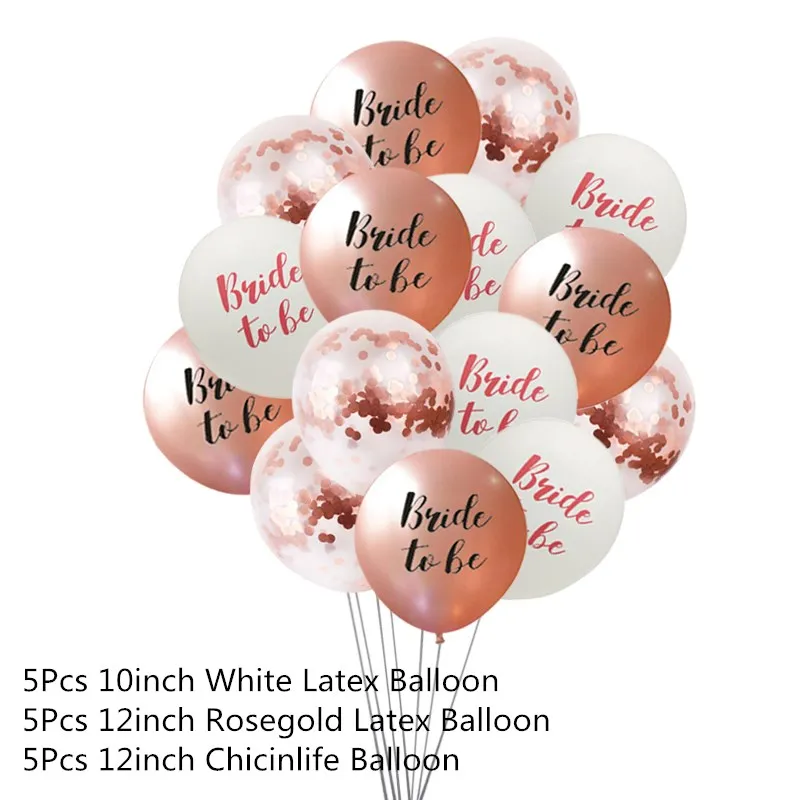 15Pcs Chicinlife, с надписью "Bride to Be" Тема девичник вечерние украшения мисс миссис воздушных шаров свадьбные Photo Booth Реквизит свадебный душ расходные материалы - Цвет: 15Pcs