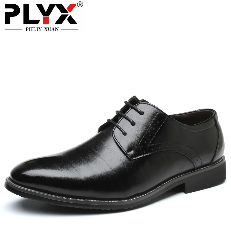 PHLIYX XUAN/Новинка года; мужские официальные кожаные туфли; элегантные офисные туфли в деловом стиле; обувь для вечеринок; Цвет Черный; Chaussure Hommes