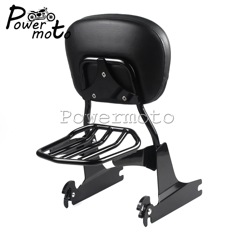 Черная багажная стойка Sissybar для спинки мотоцикла съемный держатель Harley Dyna Super Glide