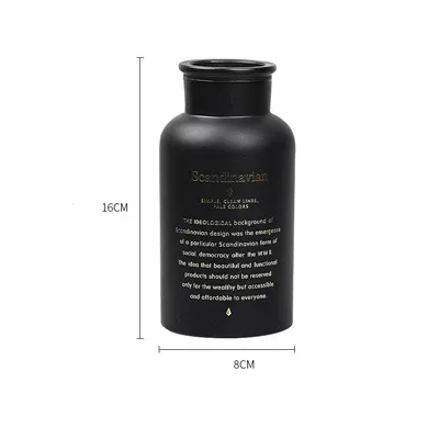 Black 500ML A Скандинавские Черные Стеклянные Вазы Гидропоника растение цветок домашний декор для искусственного цветка букет с вазой свадебное украшение стола - Цвет: Black 500ML A