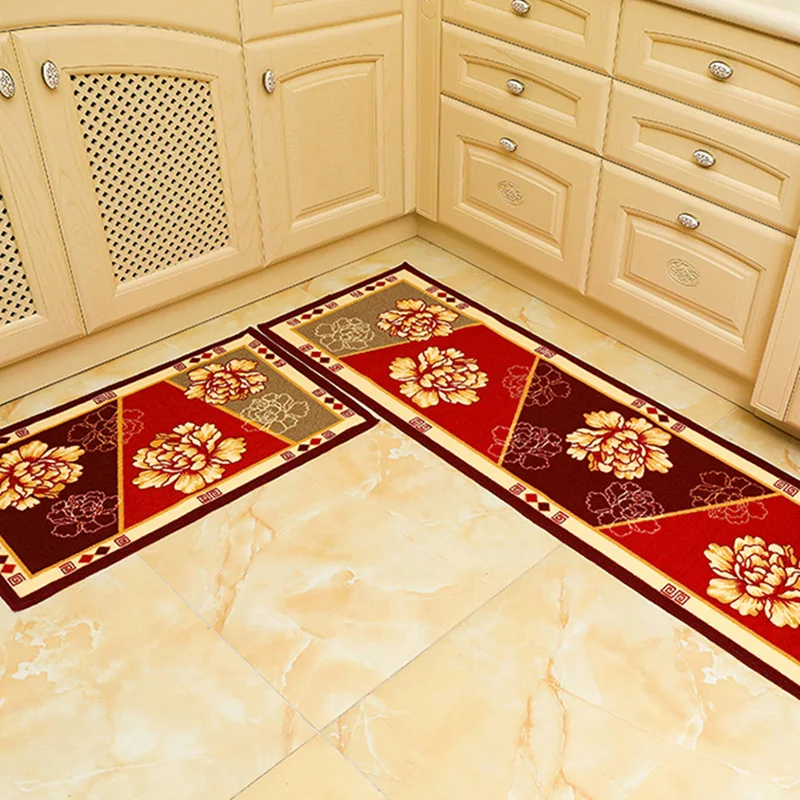 

2Pcs/set Carpet Water Absorbing Oil Proof And Dirty Proof Mats Waterproof Anti-skid Floor Mat Rugs For Kitchen Tapis de cuisine