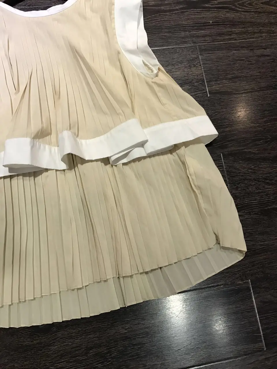 2017 лето новые дикие одной стороны воротник мода плиссированные рубашки|pleated