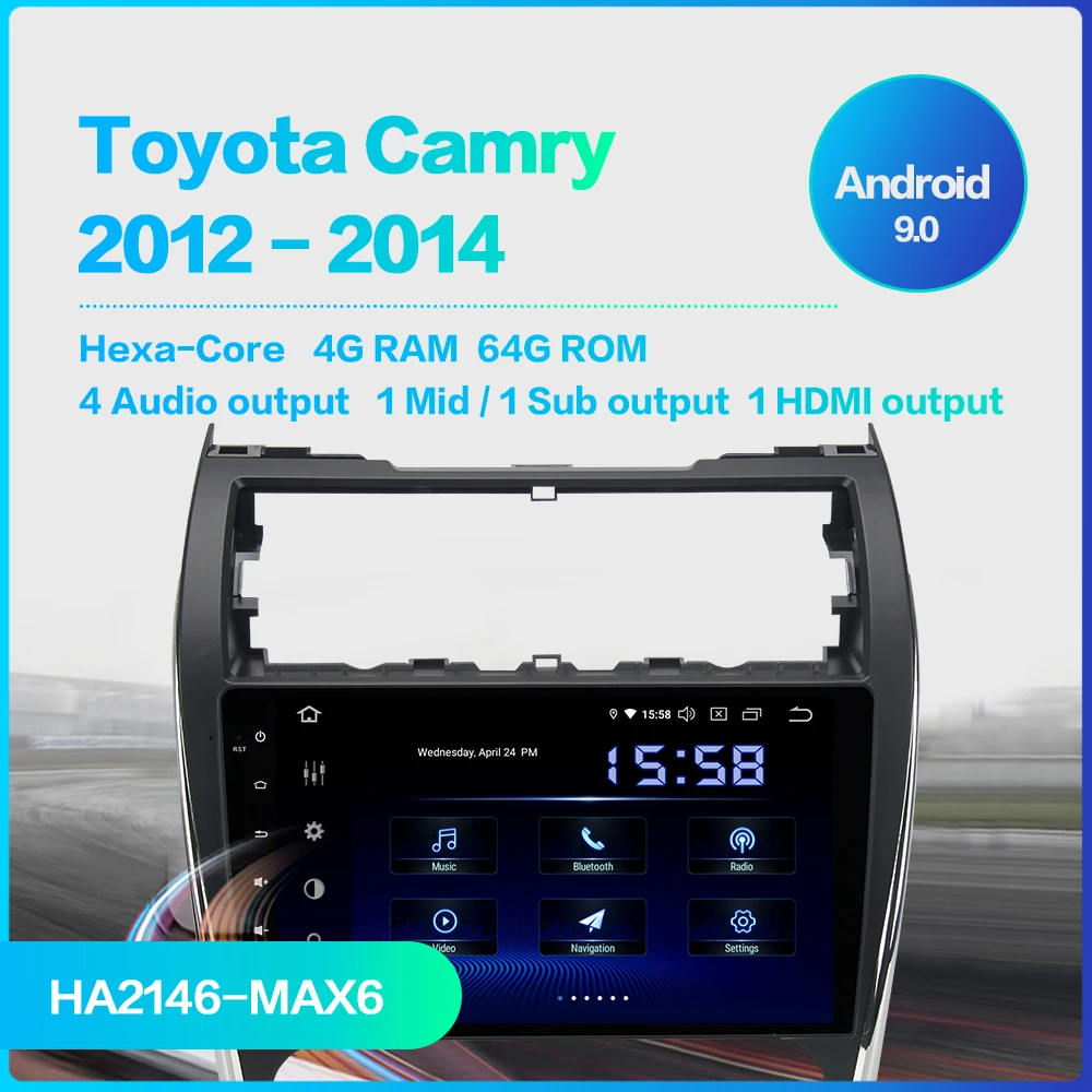Автомобильный плеер fonnt 10 2 дюйма IPS Android 9 0 1 din для Toyota Camry 2012 2013 2014 США и Ближний