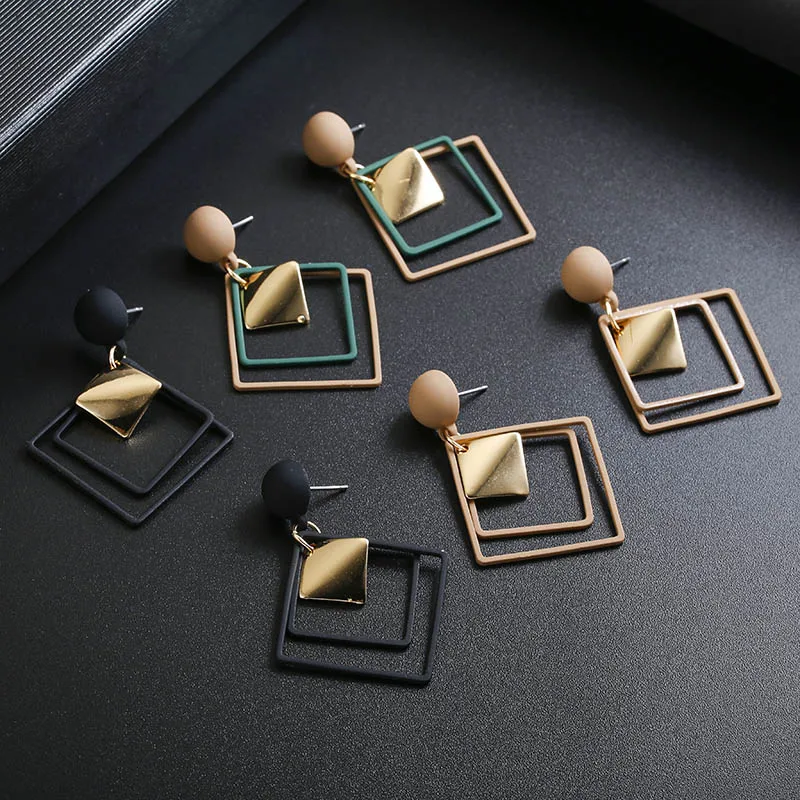 Геометрические Эффектные серьги для женщин 2019 Ретро Бохо Ювелирные изделия